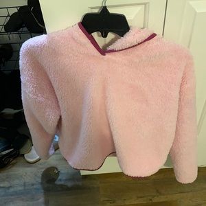 Girls extra-large pink cropped sweatshirt